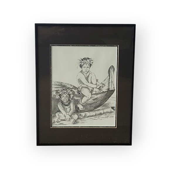 Helga M Vainowski Framed Print. POKI I. Paintung From MAUUI collection. 17 X 14" - Picture 8 of 14
